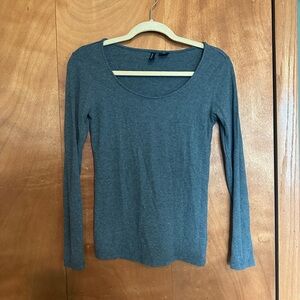 Cynthia Rowley Green Charcoal Long Sleeve Top